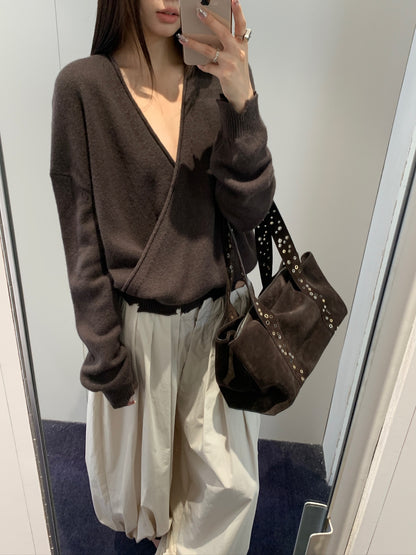 Wool Criss Cross Wrap Knit