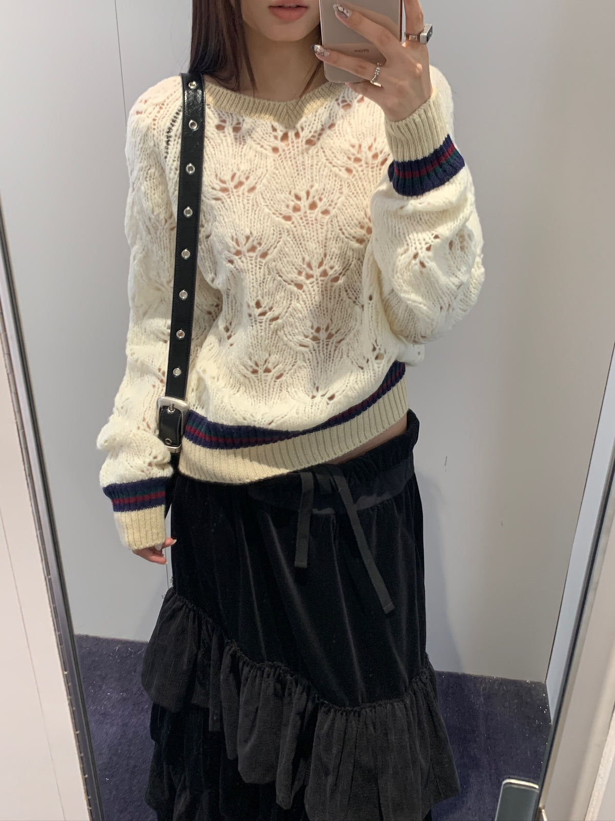 Open Back Pointelle Knit