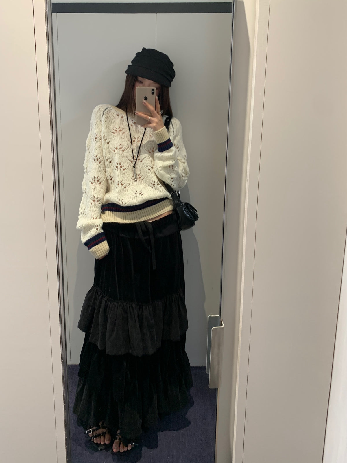 Open Back Pointelle Knit
