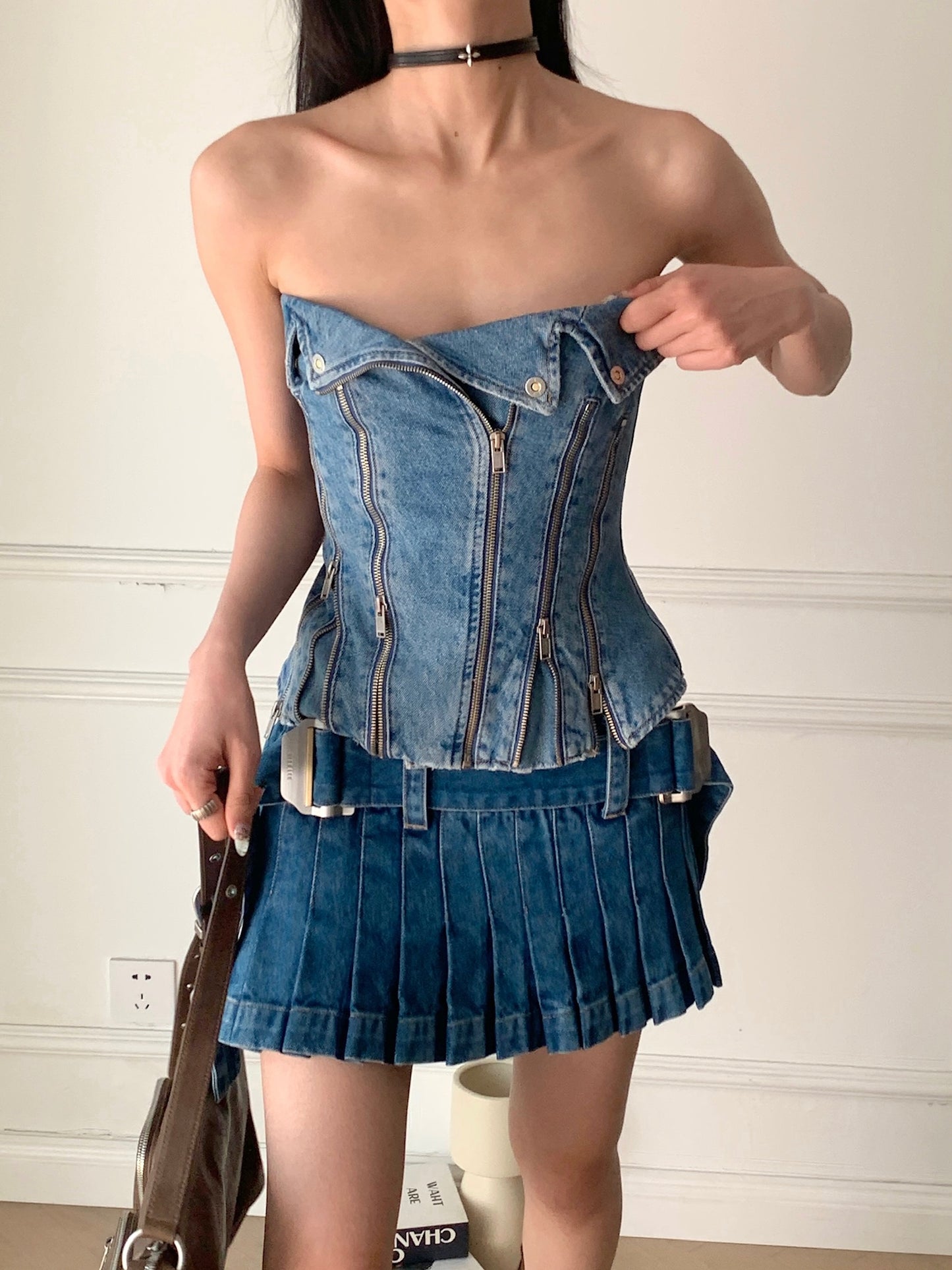 Denim Biker Corset