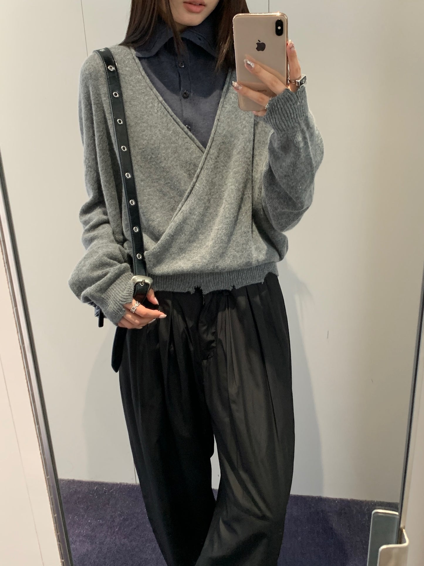 Wool Criss Cross Wrap Knit