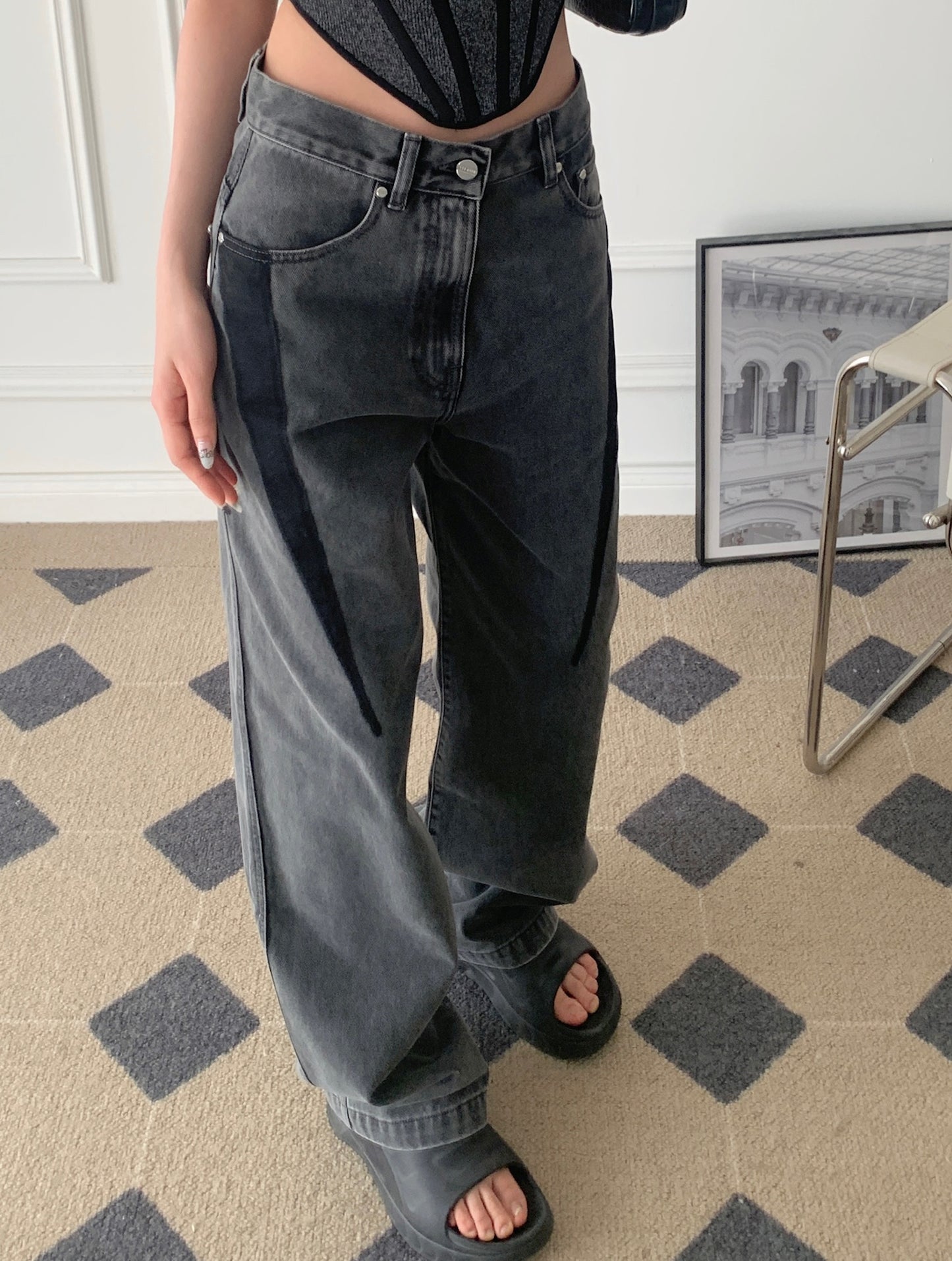 Slouchy Darted Jean