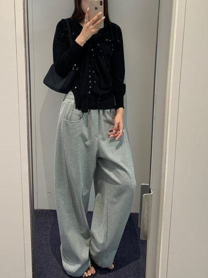 Stud Sleeve Layered Cardigan