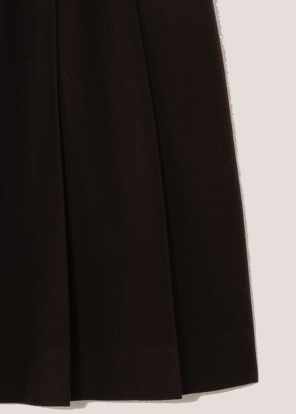 Flannel Pleats Midi Skirt