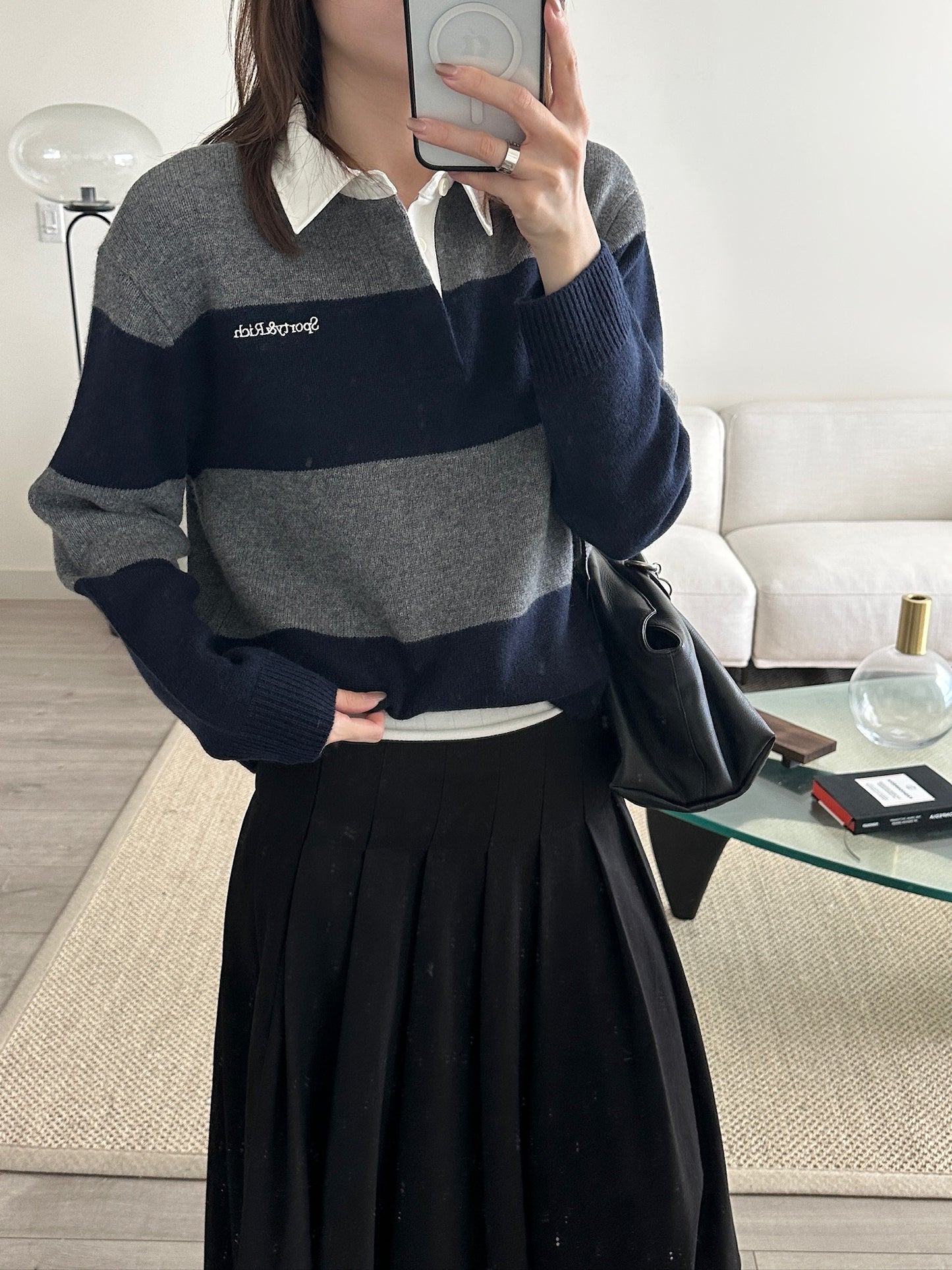 Serif Logo Cashmere Rugby Polo