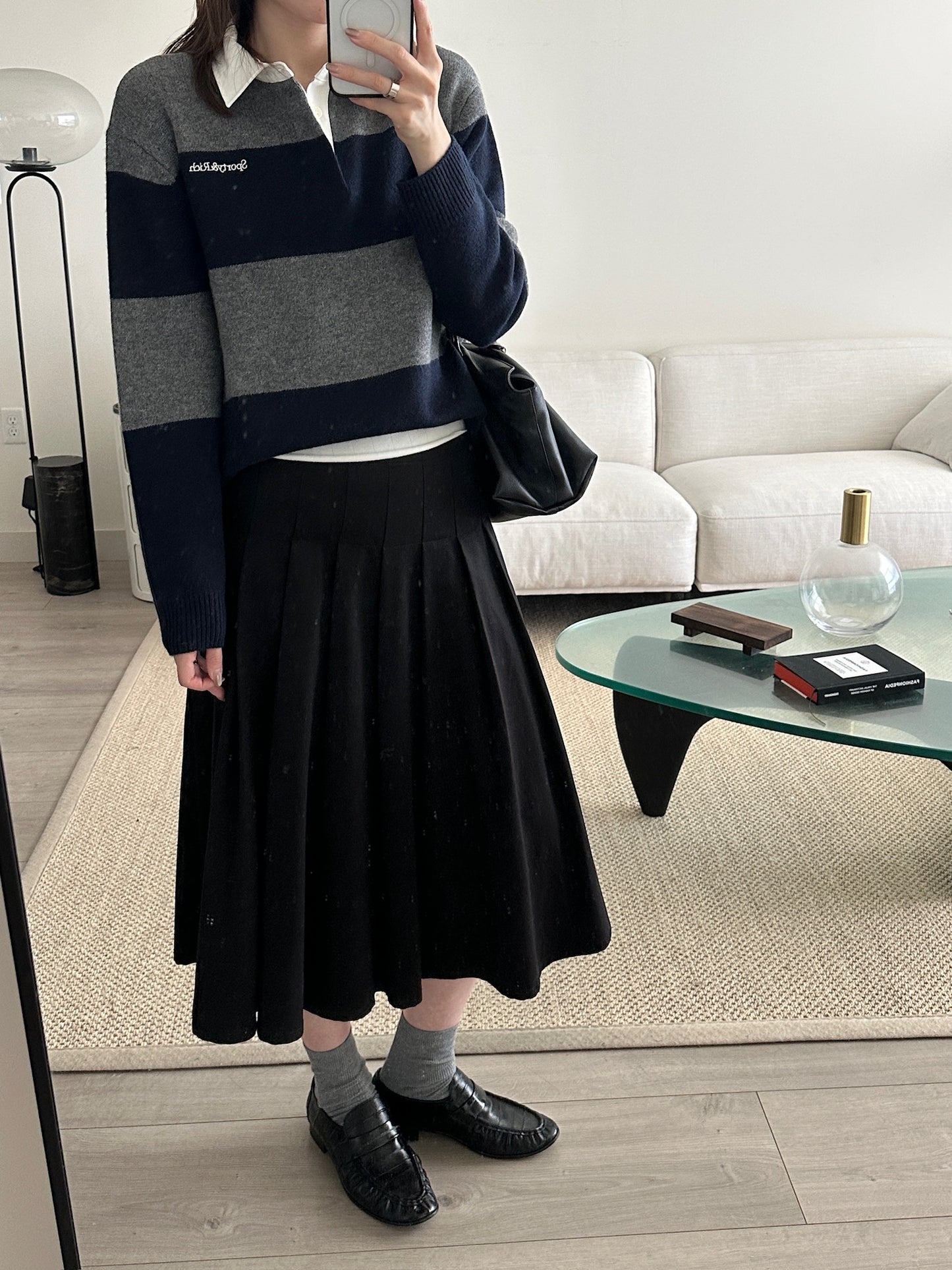 Serif Logo Cashmere Rugby Polo