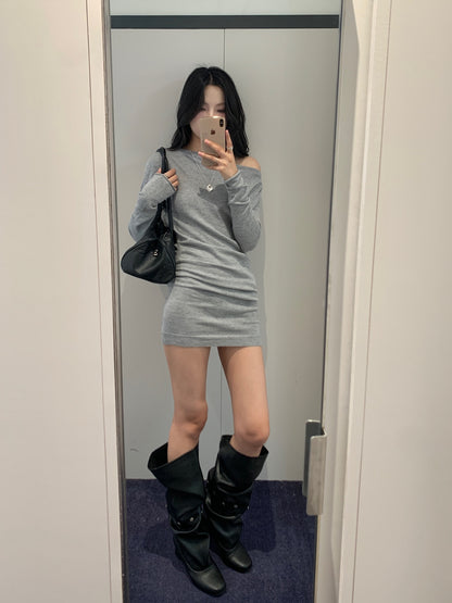 Off-Shoulder Fit Mini Dress