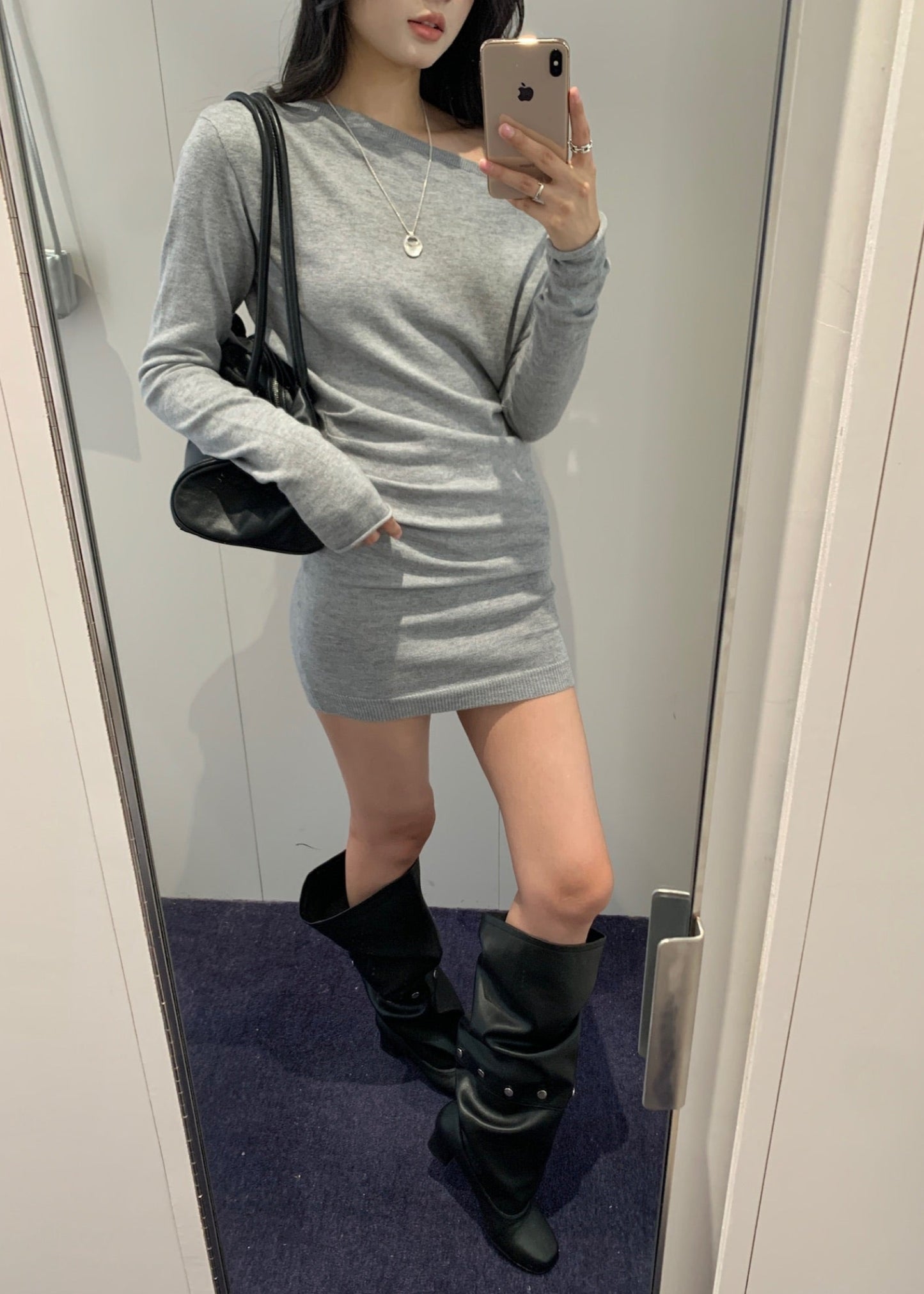 Off-Shoulder Fit Mini Dress