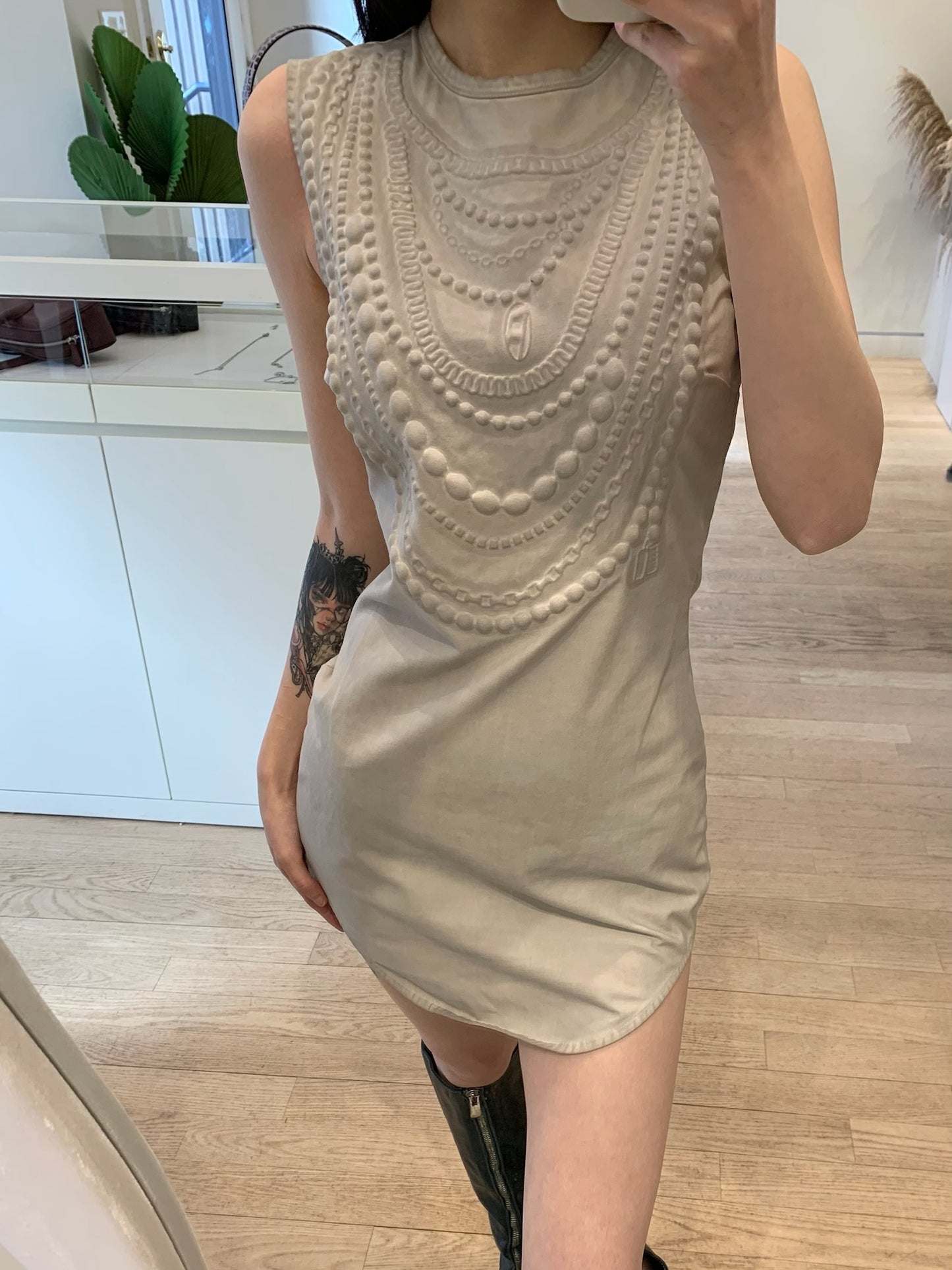 Mini Dress with Necklace Trompe L'oeil