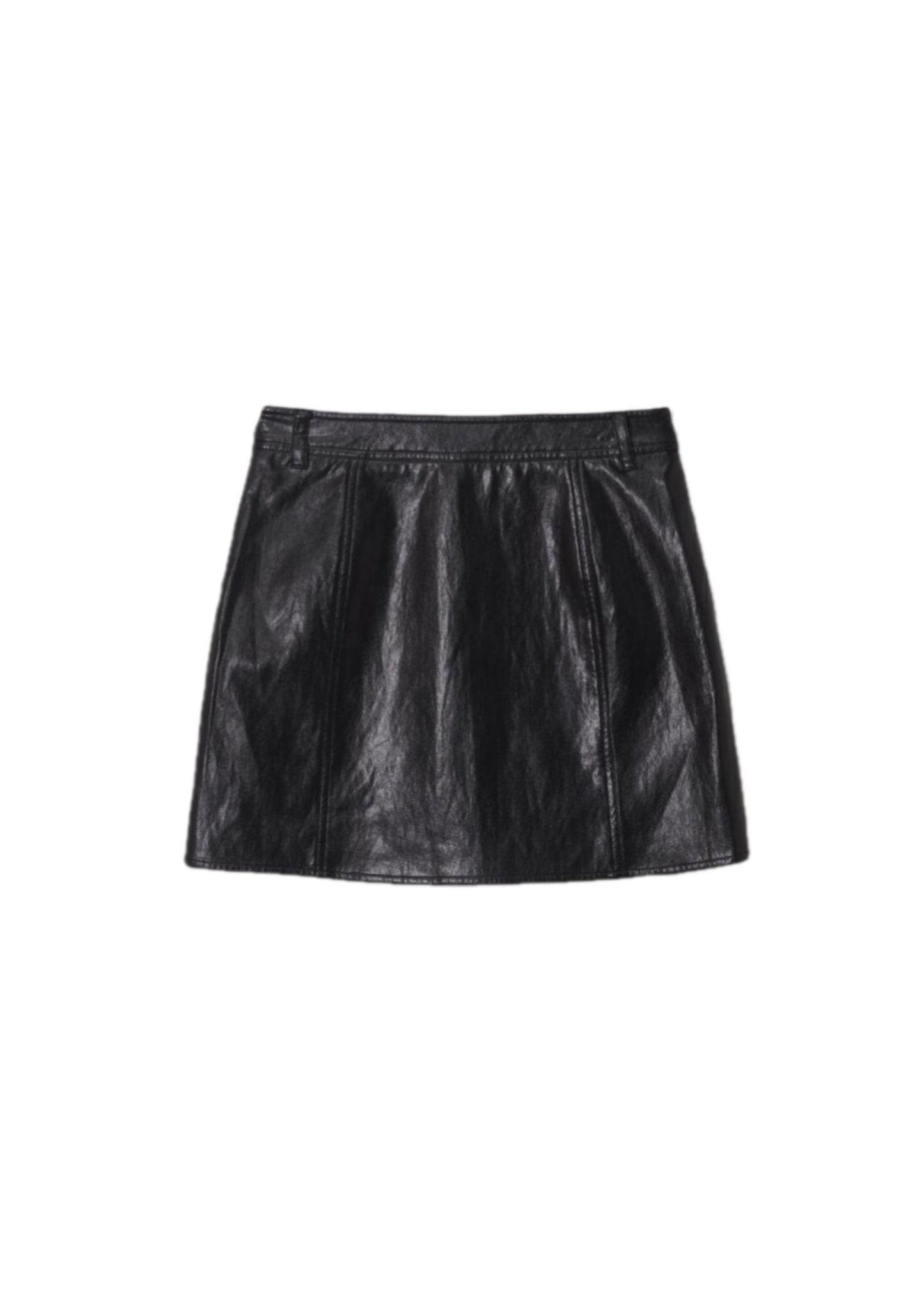 Vegan Leather Split Mini Skirt