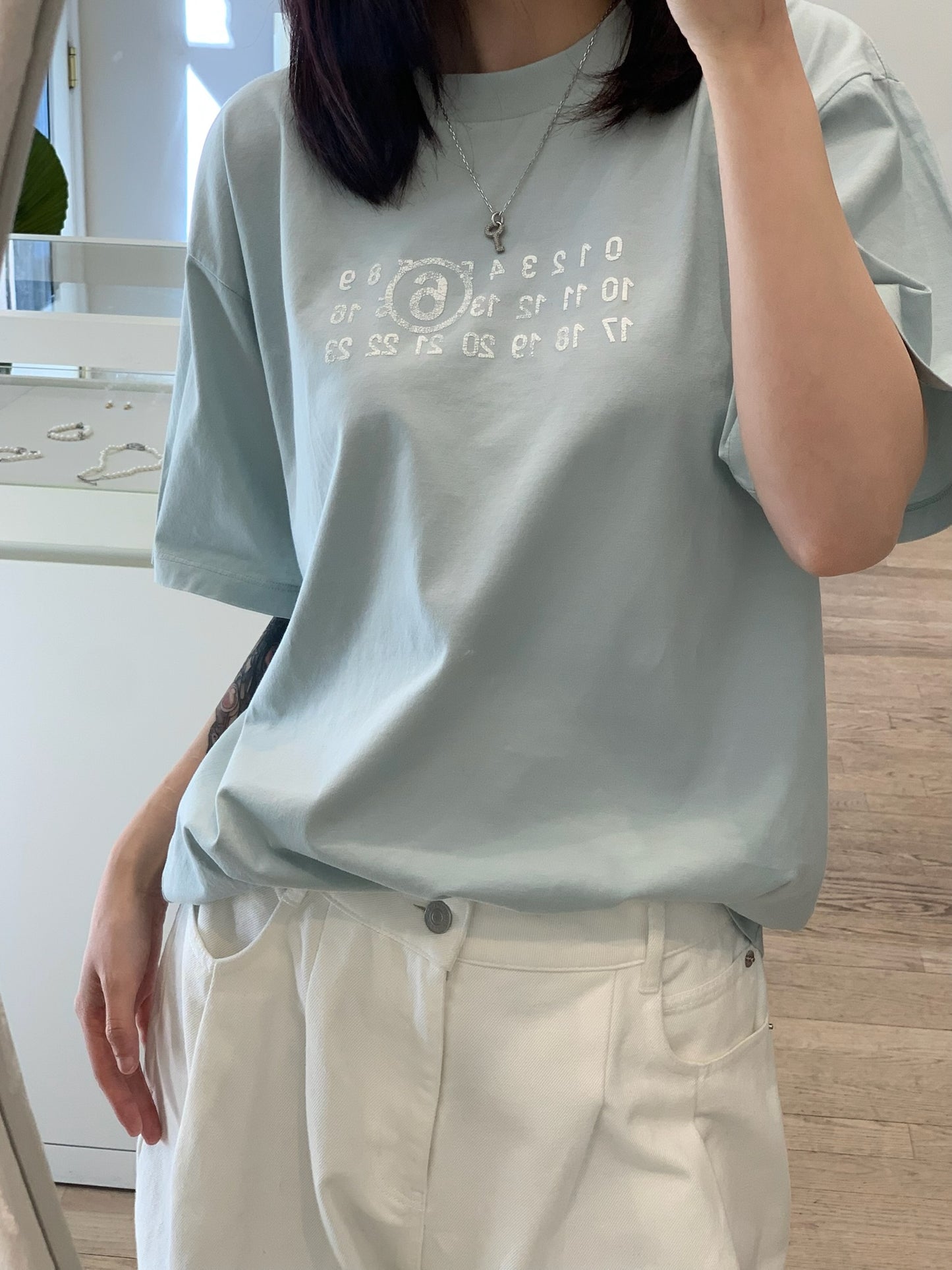 Numbers-motif T-shirt