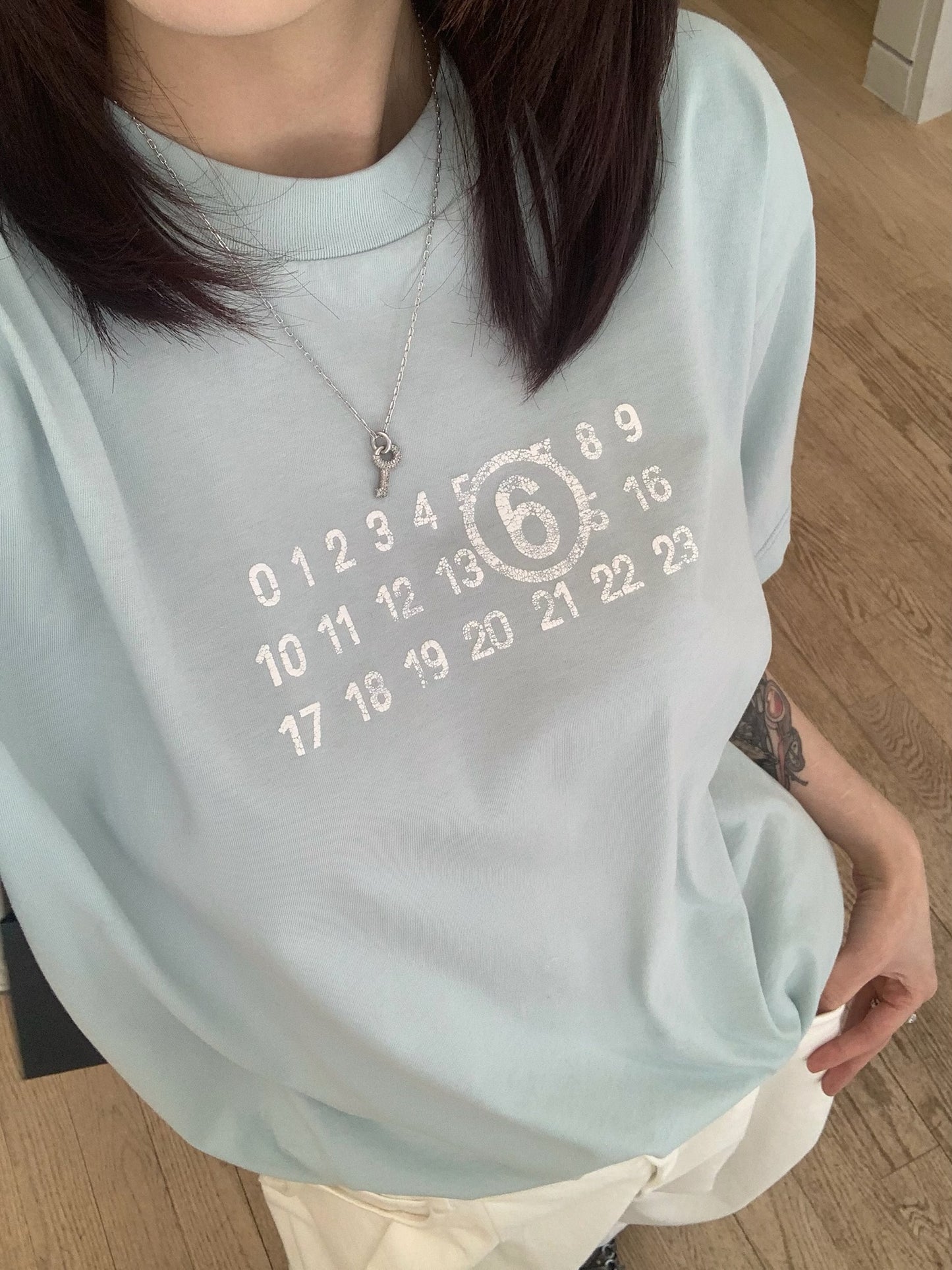 Numbers-motif T-shirt