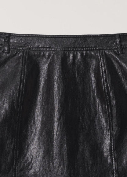 Vegan Leather Split Mini Skirt