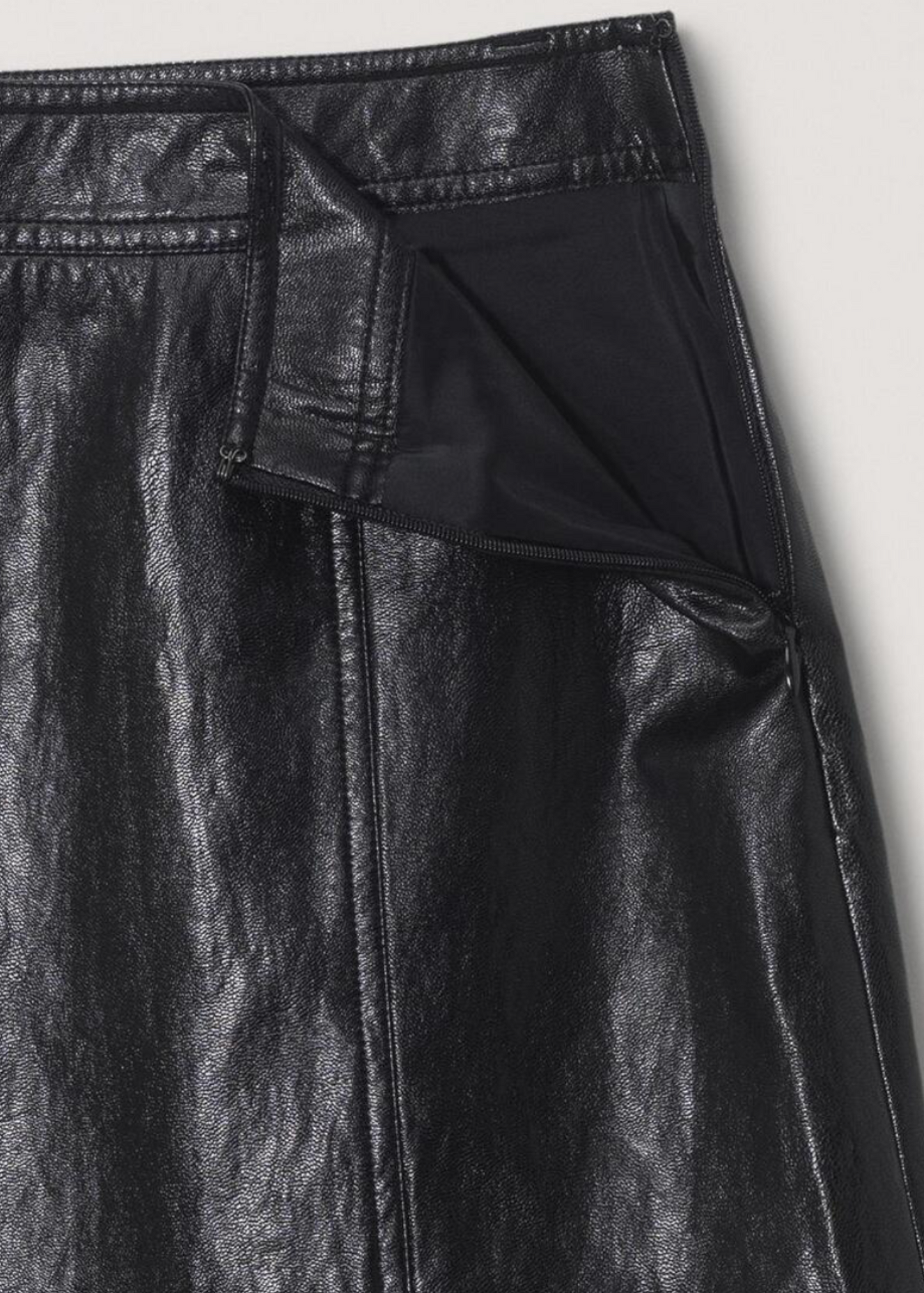 Vegan Leather Split Mini Skirt