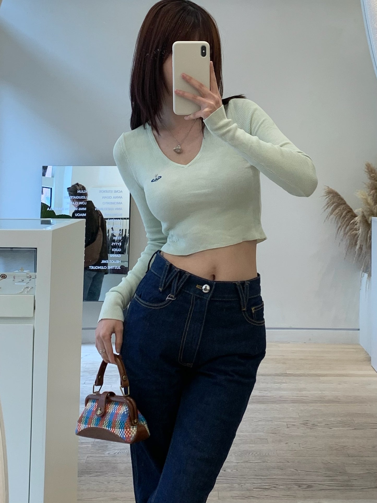Bea Cropped V-neck Top