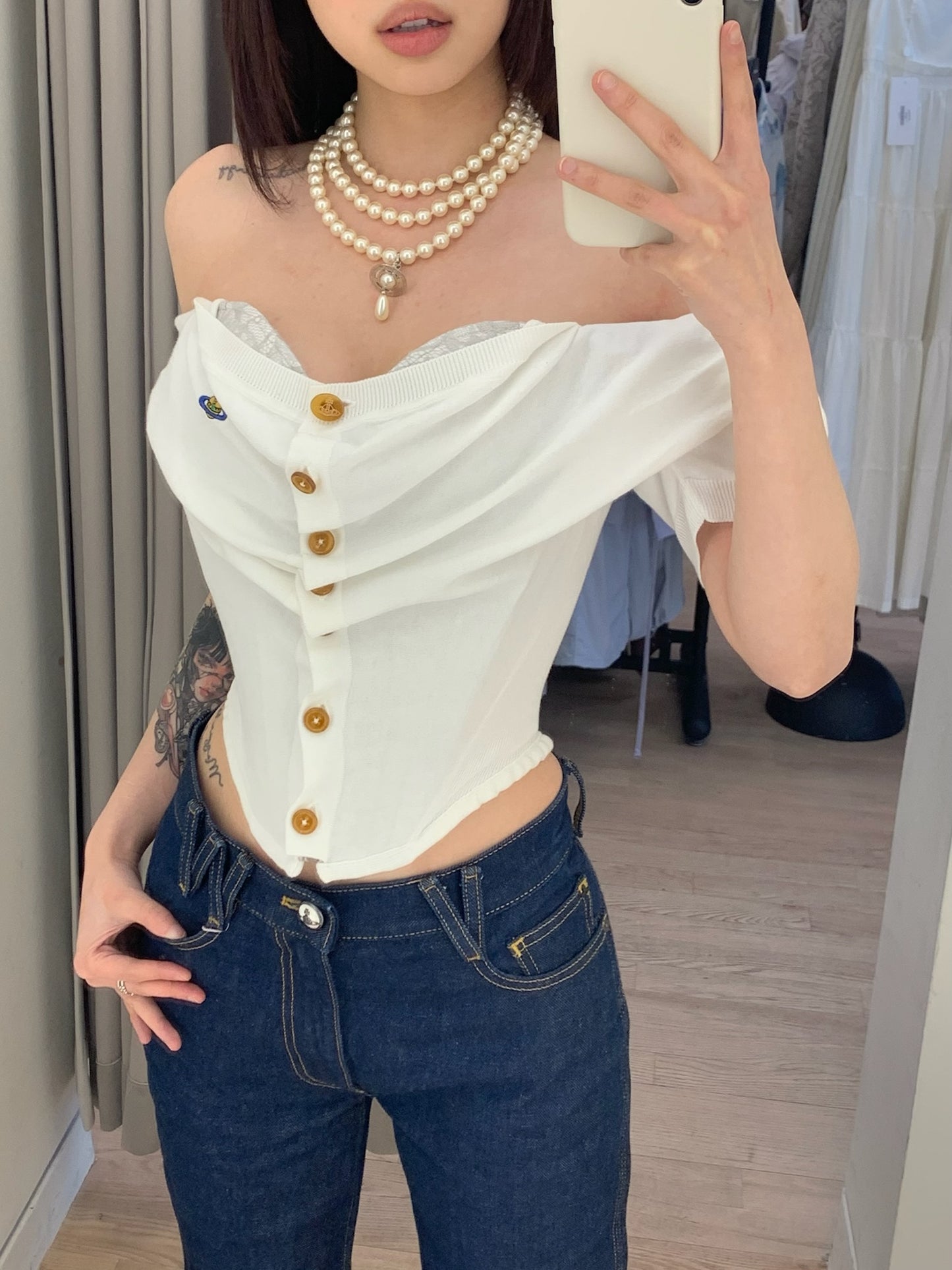 Short Sleeve Bea Corset cardigan