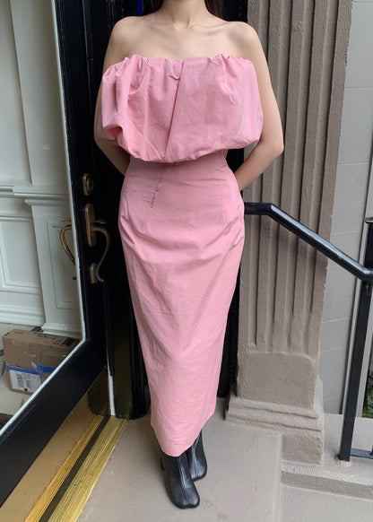Sculptural Neckline Fitted Dress
