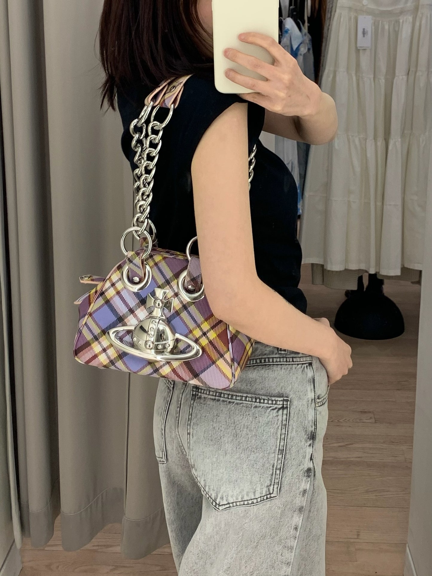 Nuback Tartan Archive Shoulder Bag