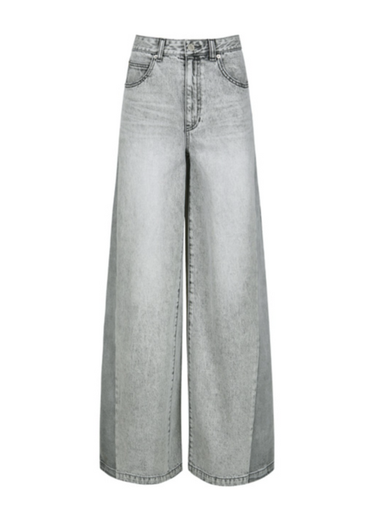 High-waist Contrast Jeans