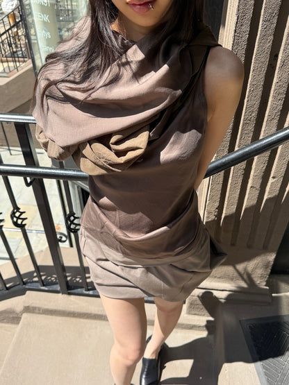Draft Asymmetric-neck Top