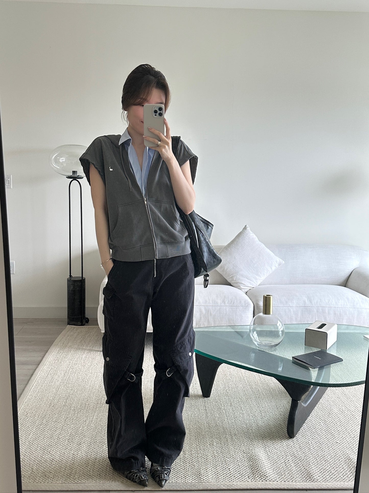 Shirt Layered Hoodie Sleevless Jumper