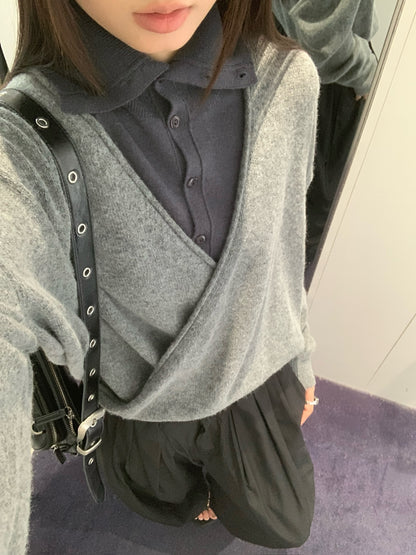 Wool Criss Cross Wrap Knit