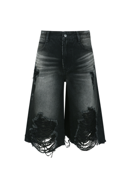 Destroyed Bermuda Jeans