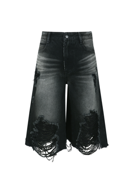 Destroyed Bermuda Jeans