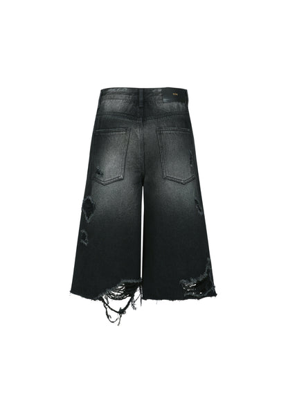 Destroyed Bermuda Jeans