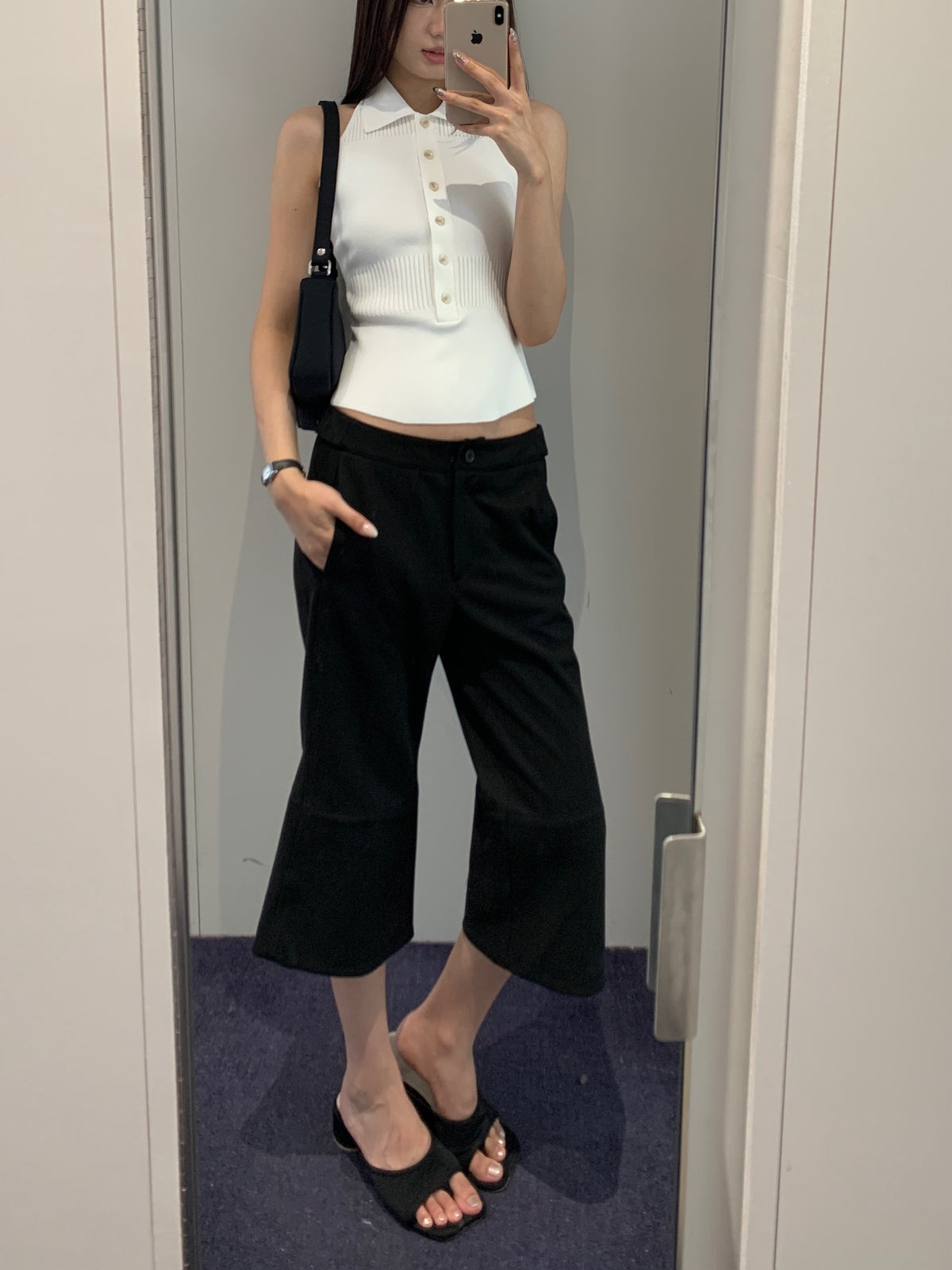Sleeveless Polo Halter Top