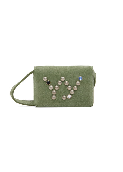 YY Suede Stud Chain Wallet