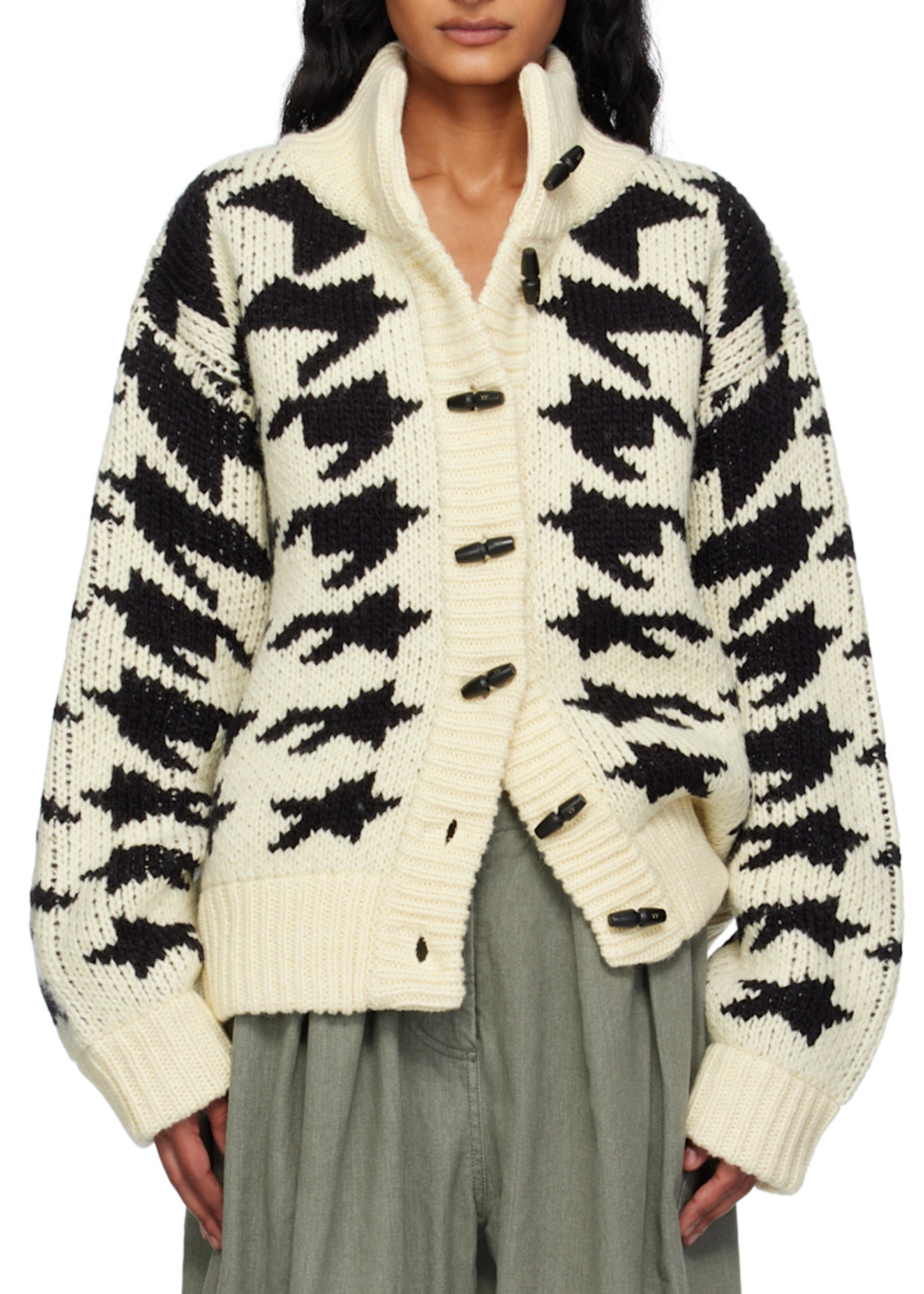 Houndstooth Star Cowichan Cardigan