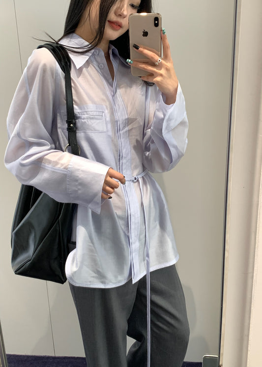 See-through Back Strap Shirt