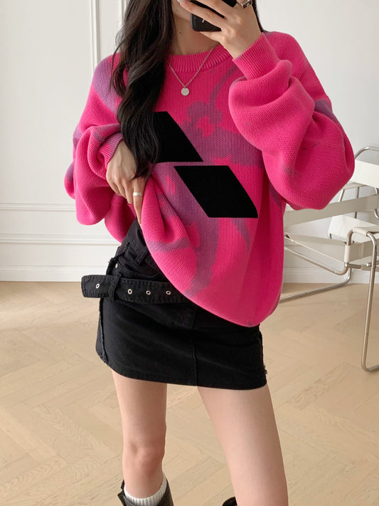 Flocked Tie-dye Sweater