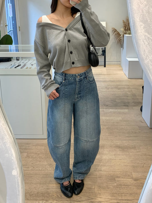 Balloon Fit Denim Pants