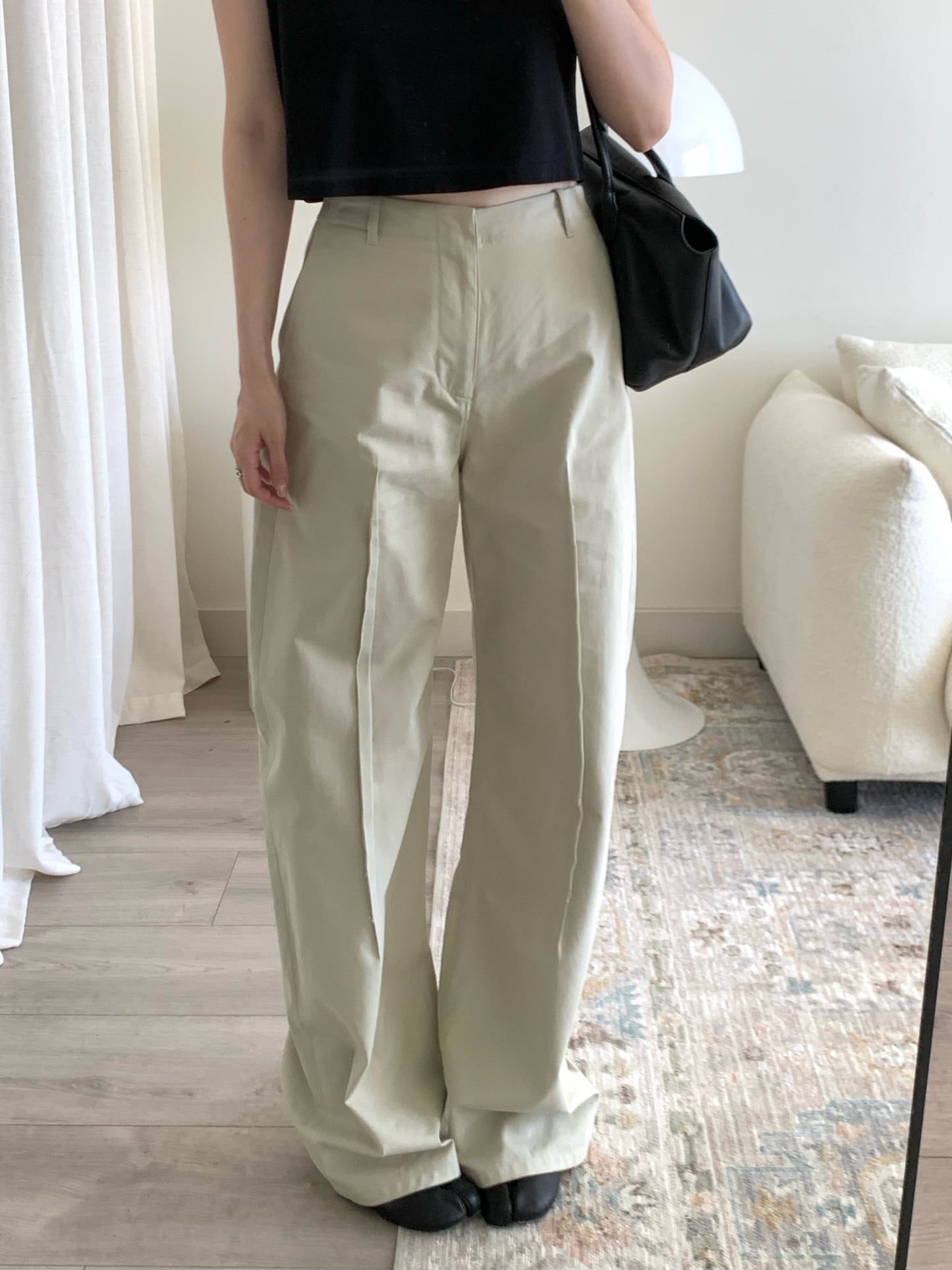 Twill Wide-leg Pants