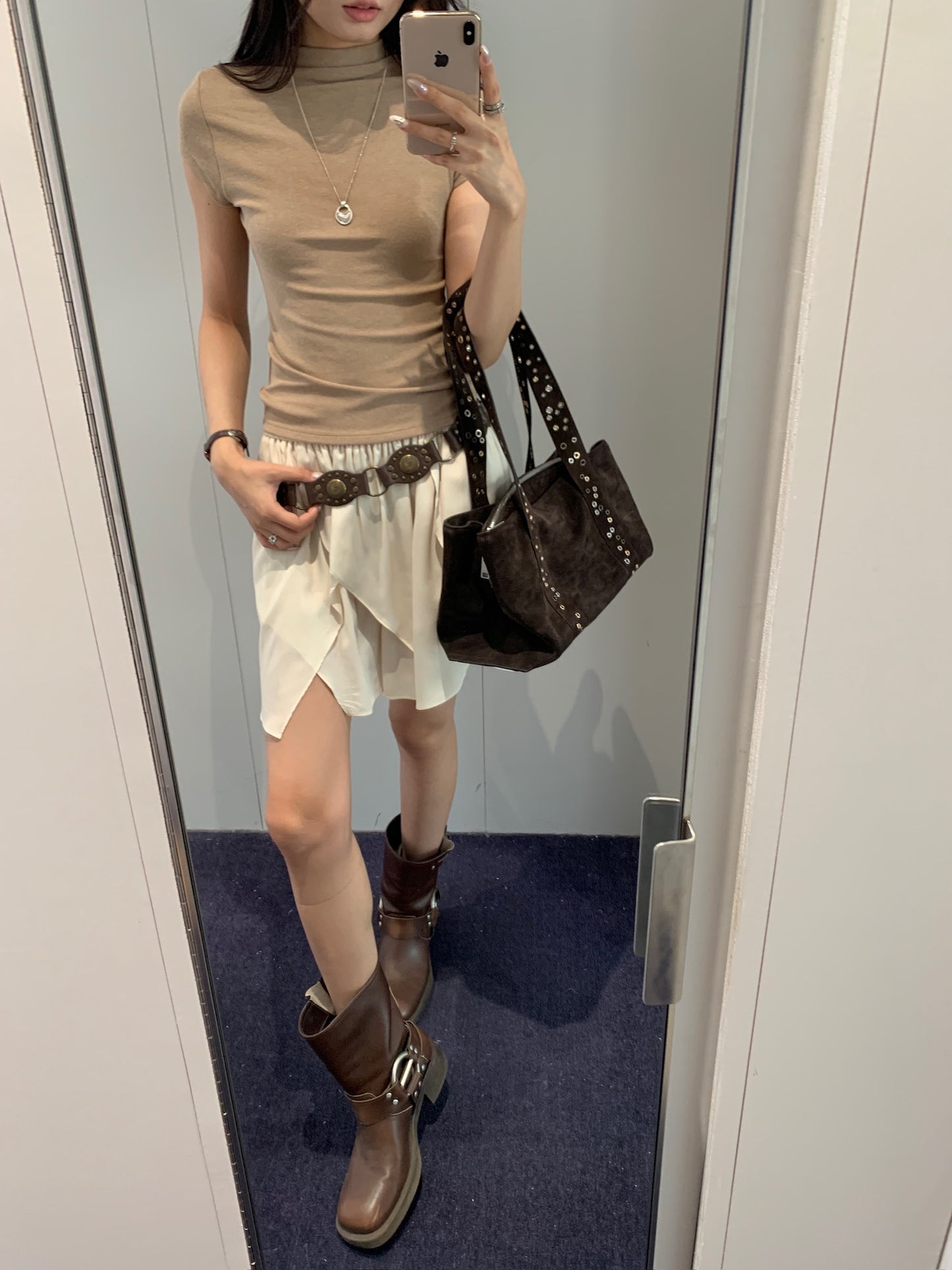 Half Neck Knit Top