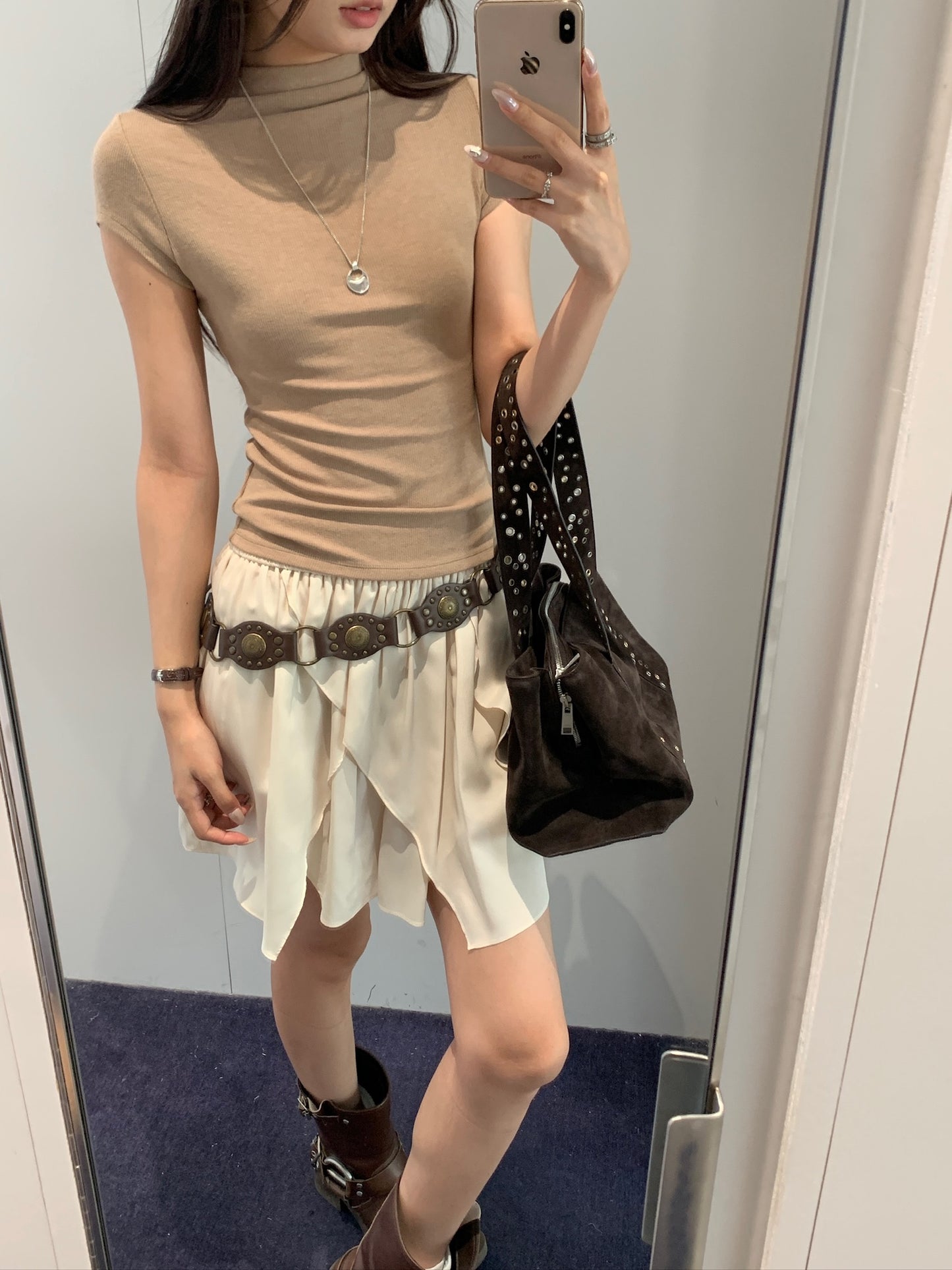 Half Neck Knit Top