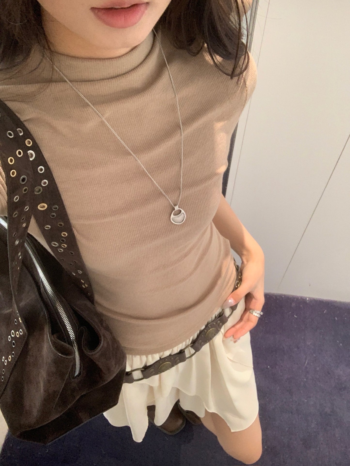 Half Neck Knit Top