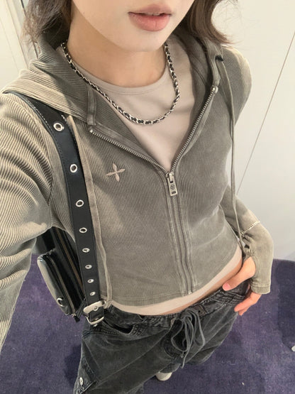 Vintage-savage Slim Sports Zip Hoodie