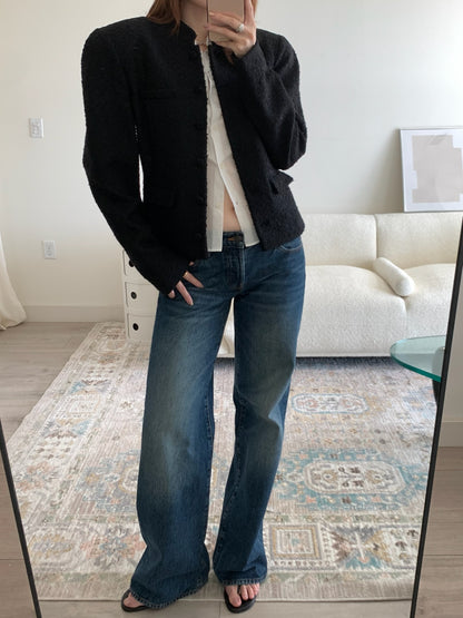 Bouclé Blazer With Stand Collar