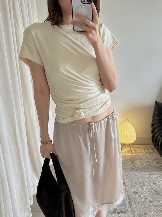 Side Knot Drape T-Shirt