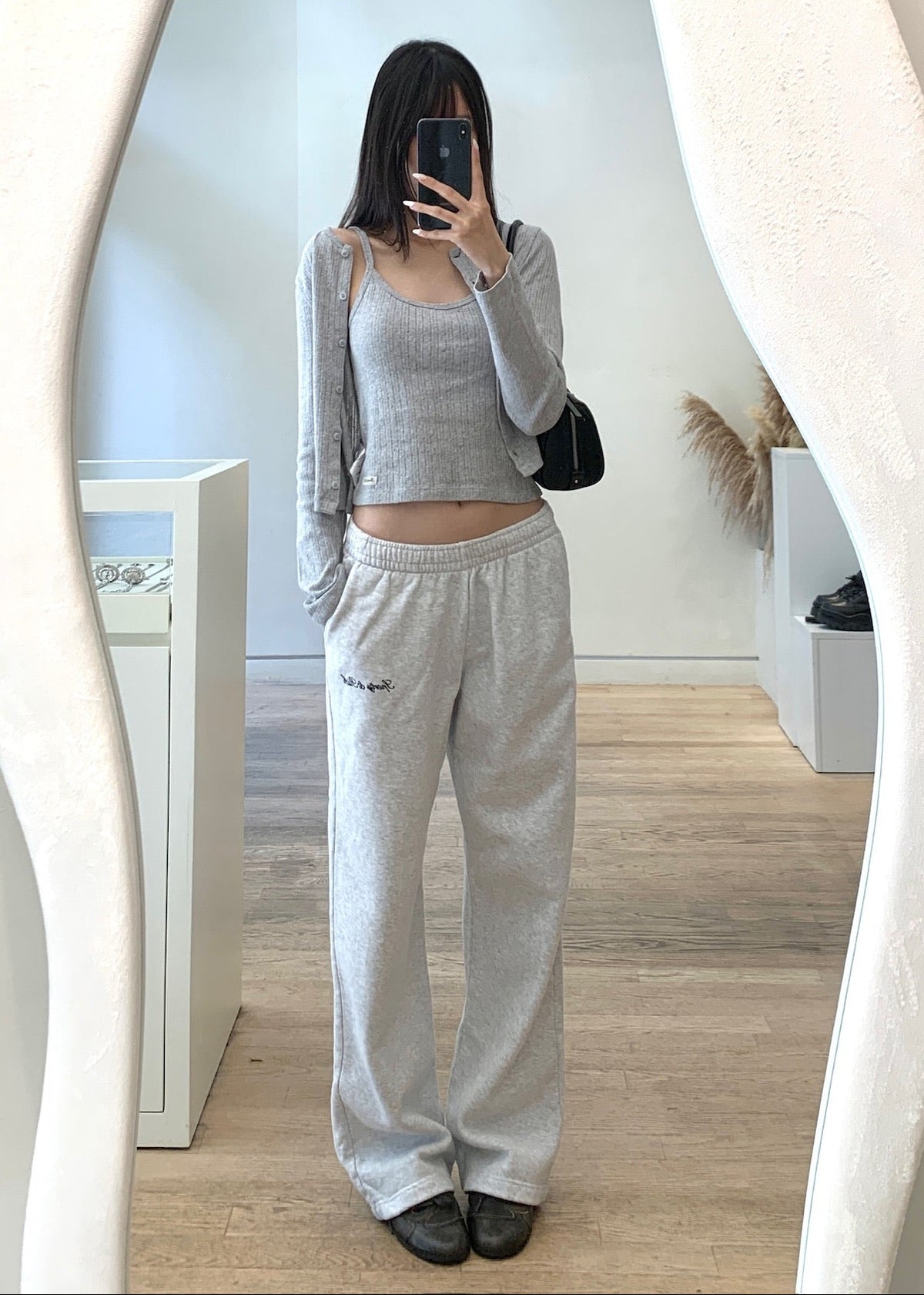 Logo Embroidered Wide Sweatpants
