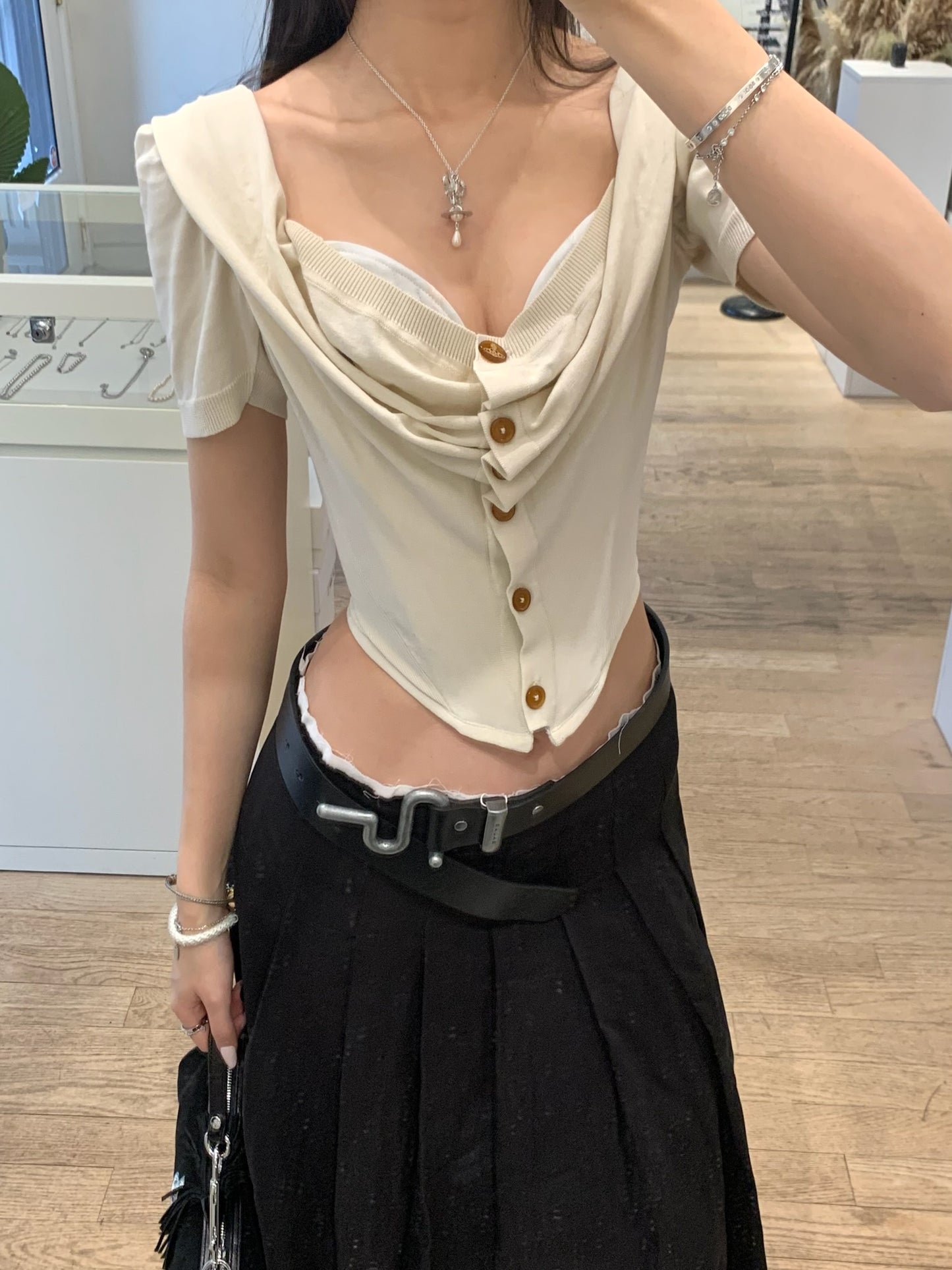 Short Sleeve Bea Corset Cardigan