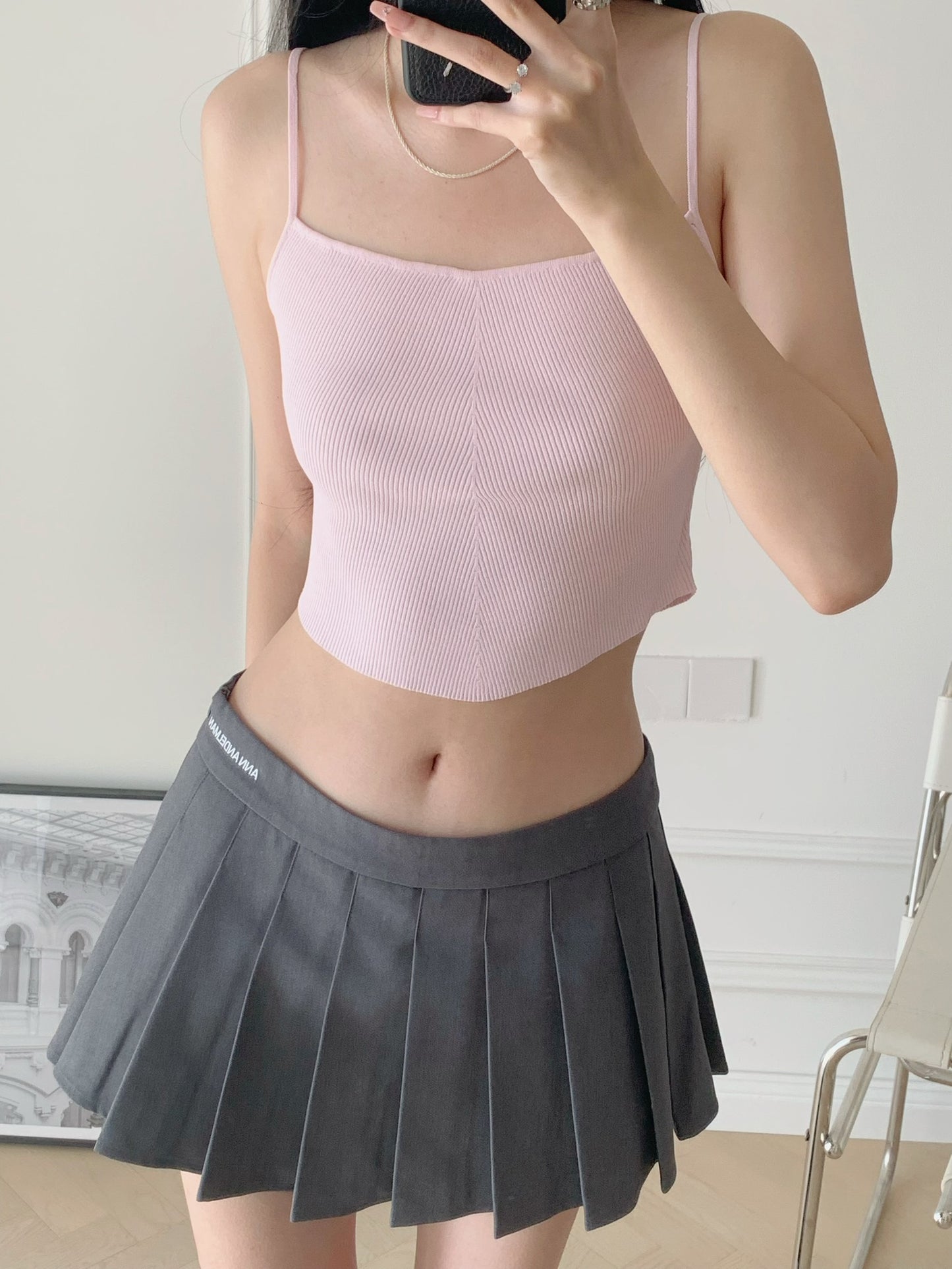 Knitted Sleeveless Crop Top