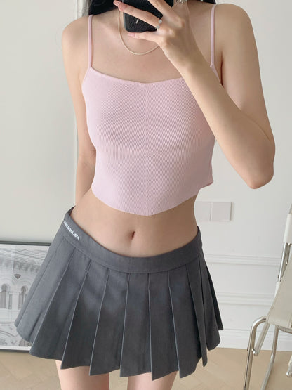 Knitted Sleeveless Crop Top