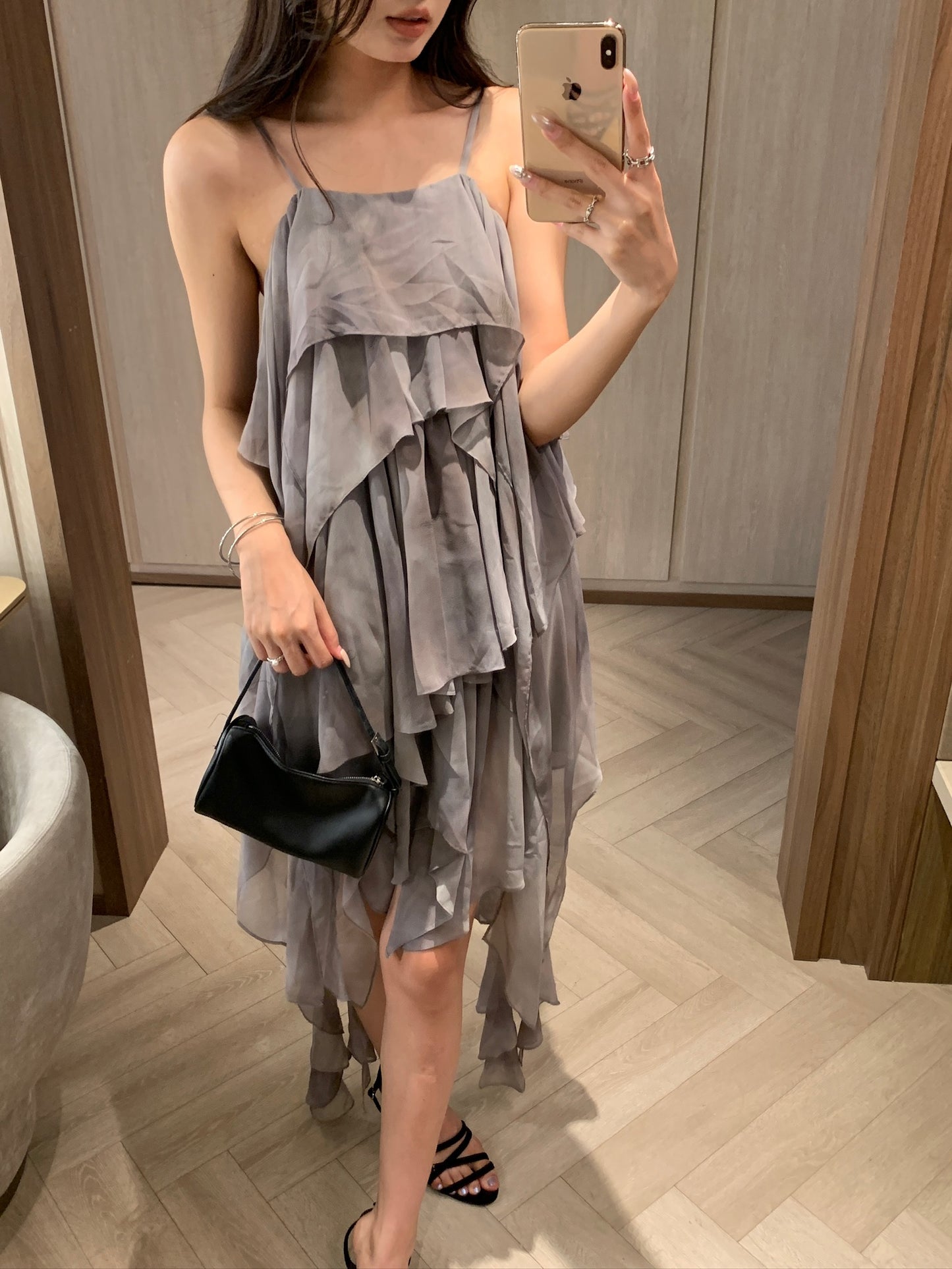 Ruffled Layered Cami Halter Top