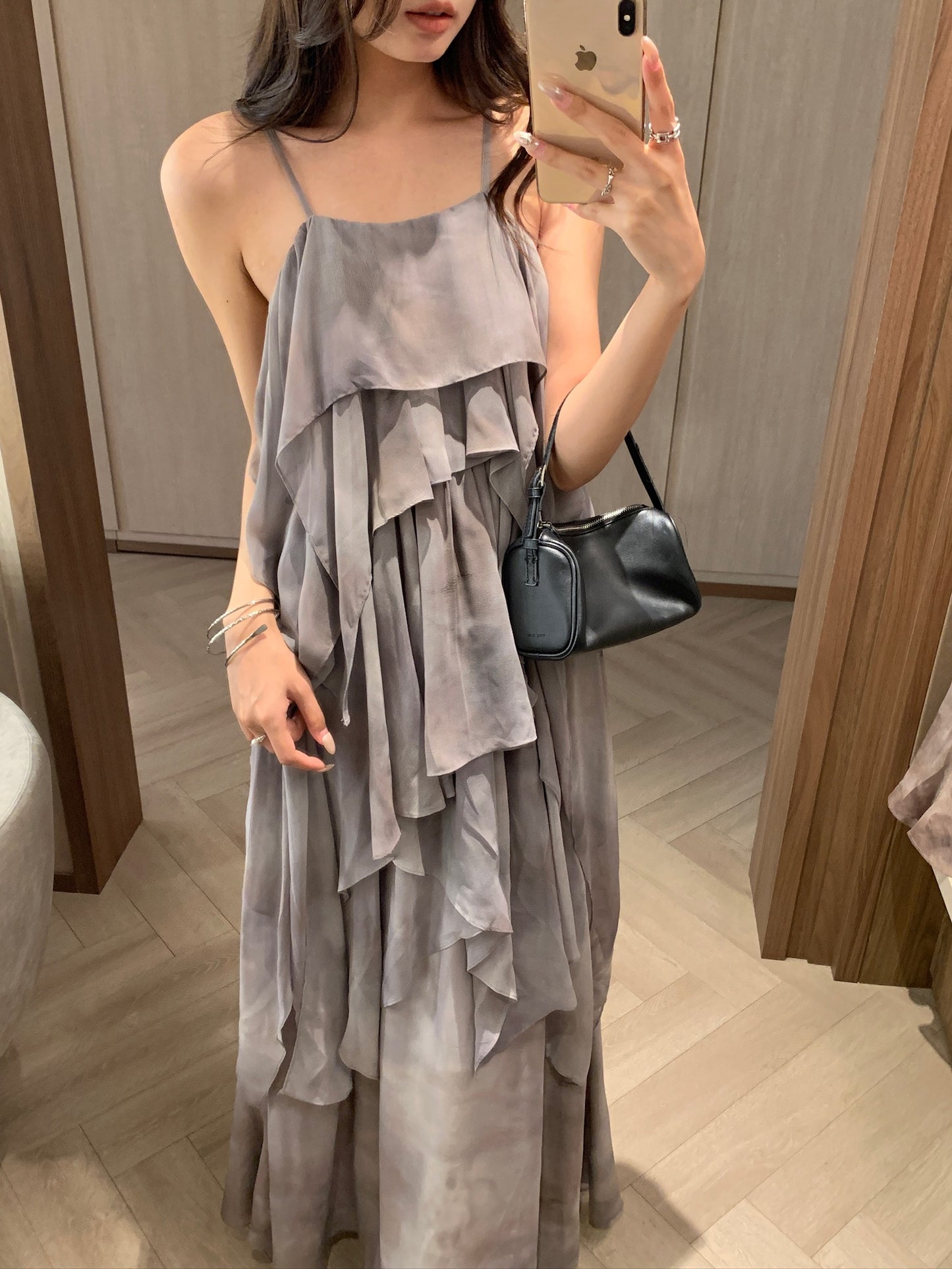 Ruffled Layered Cami Halter Top