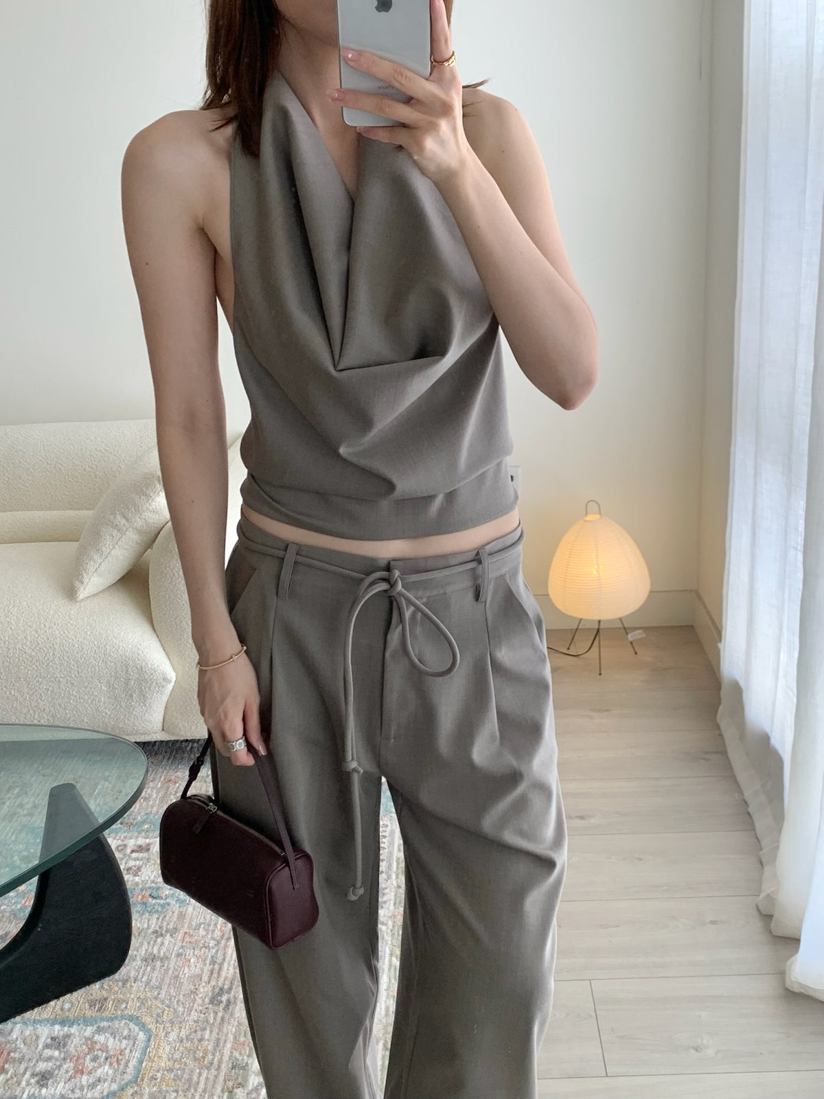 Wool Cowl Backless Top