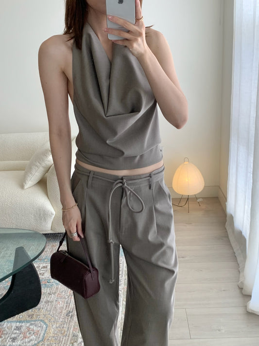 Wool Cowl Backless Top